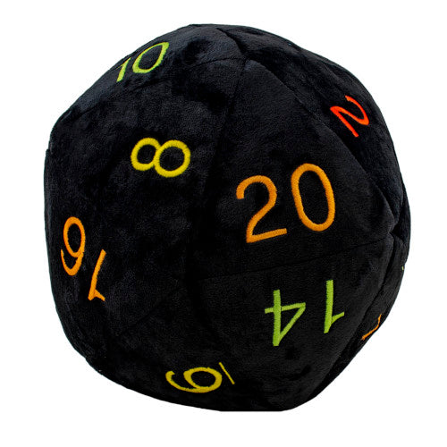 Ultra Pro - Jumbo D20 Novelty Dice Plush - Black With Rainbow Numbering