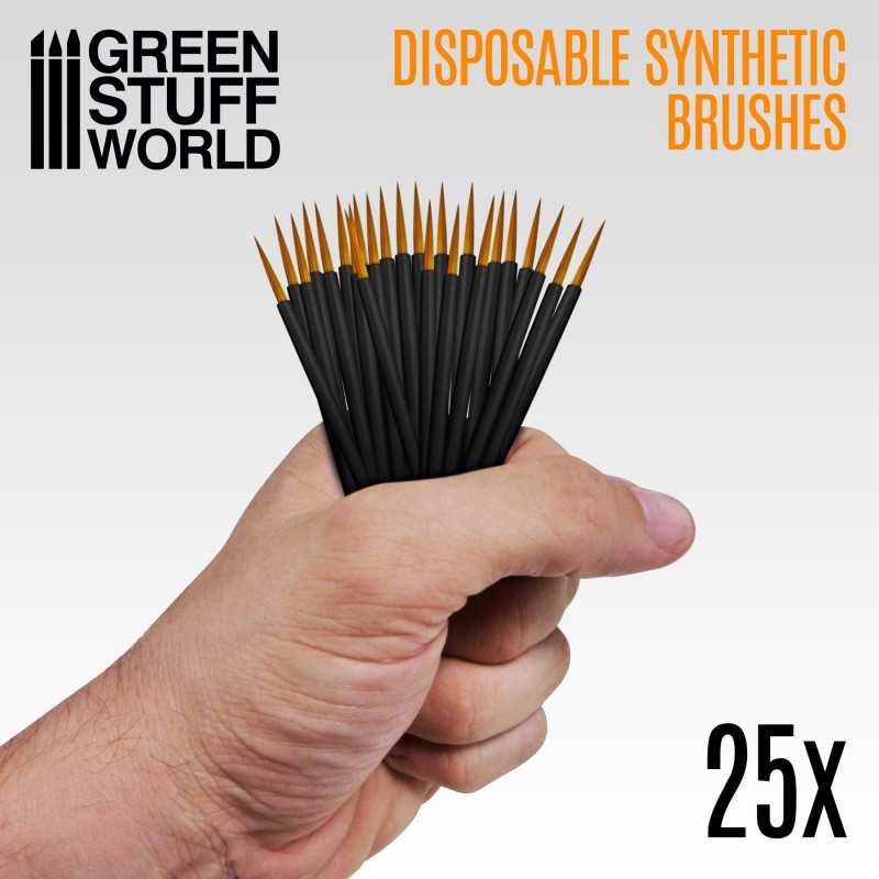 Green Stuff World 25x Disposable Synthetic Brushes