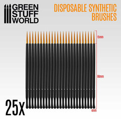 Green Stuff World 25x Disposable Synthetic Brushes