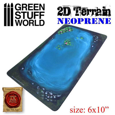 Green Stuff World 2D Neoprene Terrain - Lake with leaves