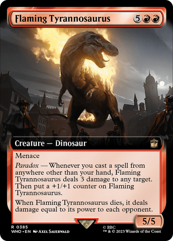 Flaming Tyrannosaurus (Extended Art) [Doctor Who]