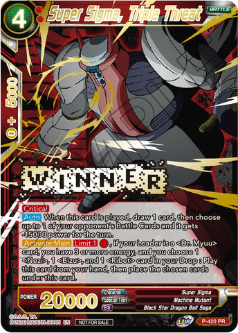 Super Sigma, Triple Threat (Championship Pack 2022 Vol.2) (Winner Gold Stamped) (P-420) [Promotion Cards]