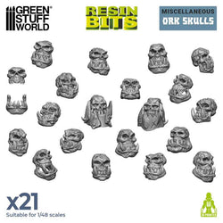 Green Stuff World: 21x Resin Ork Skulls