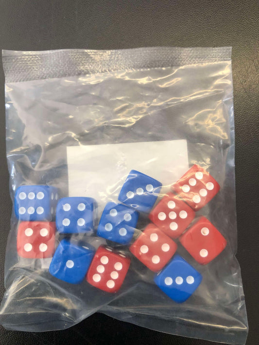 Red and Blue dice set