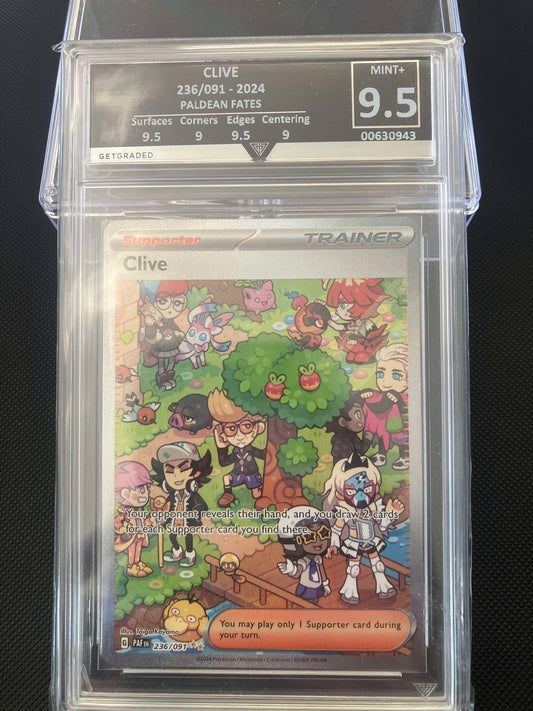 Pokemon - Get Graded 9.5 - Clive (236/091) Paldean Fates 236 - English