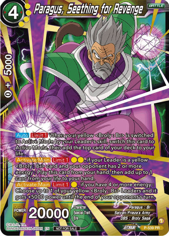 Paragus, Seething for Revenge (Championship Selection Pack 2023 Vol.2) (Gold-Stamped Silver Foil) (P-539) [Tournament Promotion Cards]