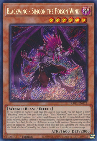 Blackwing - Simoon the Poison Wind [RA01-EN012] Secret Rare