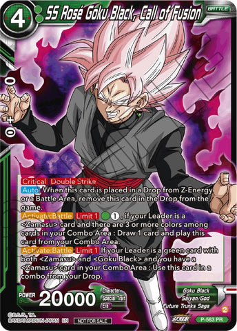 SS Rose Goku Black, Call of Fusion (Zenkai Series Tournament Pack Vol.6) (P-563) [Tournament Promotion Cards]