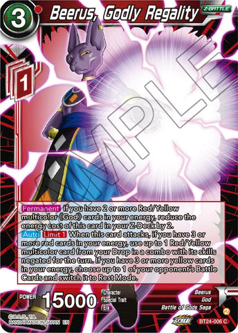 Beerus, Godly Regality (BT24-006) [Beyond Generations]