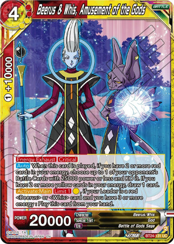 Beerus & Whis, Amusement of the Gods (BT24-131) [Beyond Generations]