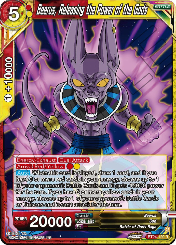 Beerus, Releasing the Power of the Gods (BT24-129) [Beyond Generations]