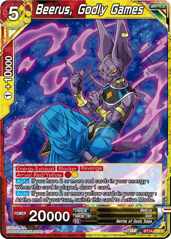 Beerus, Godly Games (BT24-126) [Beyond Generations]
