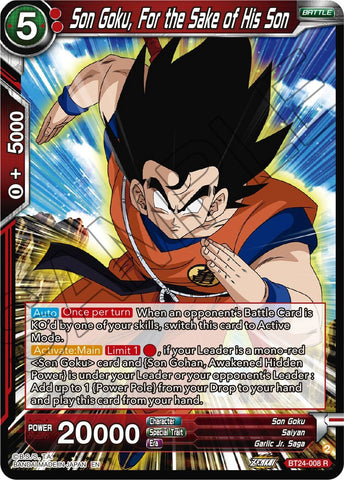 Son Goku, For the Sake of His Son (BT24-008) [Beyond Generations]