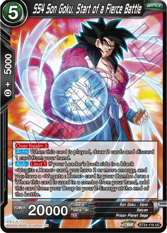 SS4 Son Goku, Starts of a Fierce Battle (BT24-116) [Beyond Generations]