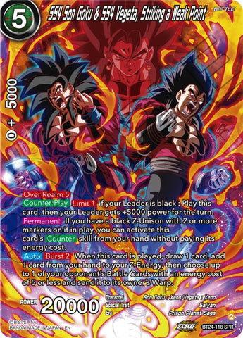 SS4 Son Goku & SS4 Vegeta, Striking a Weak Point (SPR) (BT24-118) [Beyond Generations]