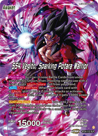 SS4 Son Goku & SS4 Vegeta // SS4 Vegito, Sparking Potara Warrior (SLR) (BT24-112) [Beyond Generations]