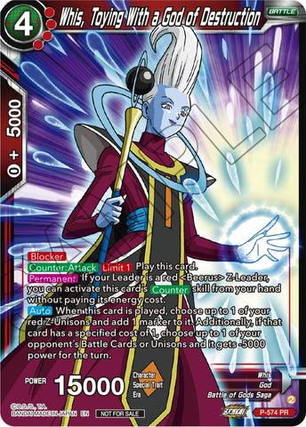 Whis, Toying With a God of Destruction (Zenkai Series Tournament Pack Vol.7) (P-574) [Tournament Promotion Cards]