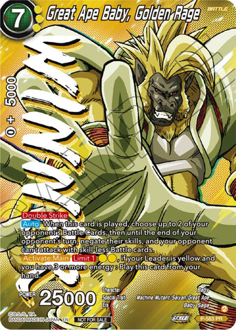 Great Ape Baby, Golden Rage (Zenkai Series Tournament Pack Vol.7) (Winner) (P-583) [Tournament Promotion Cards]