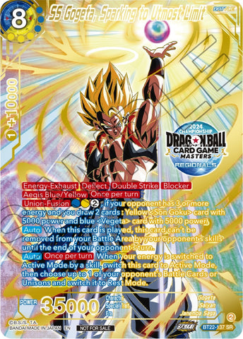 SS Gogeta, Sparking to Utmost Limit (2024 Championship Regionals Top 16) (BT22-137) [Tournament Promotion Cards]
