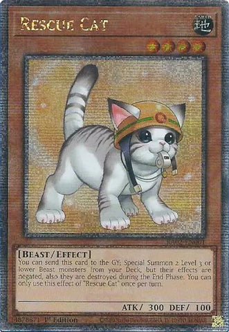 Rescue Cat (Alternate Art) (Quarter Century Secret Rare) [RA02-EN001] Quarter Century Secret Rare