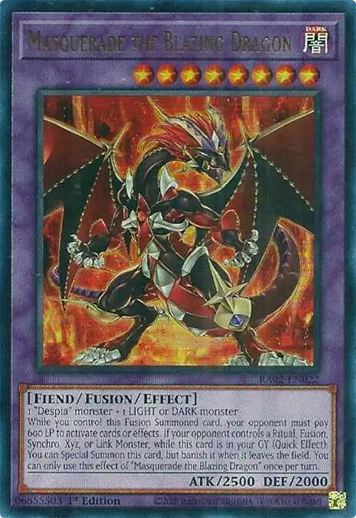 Masquerade the Blazing Dragon (UR) [RA02-EN022] Ultra Rare