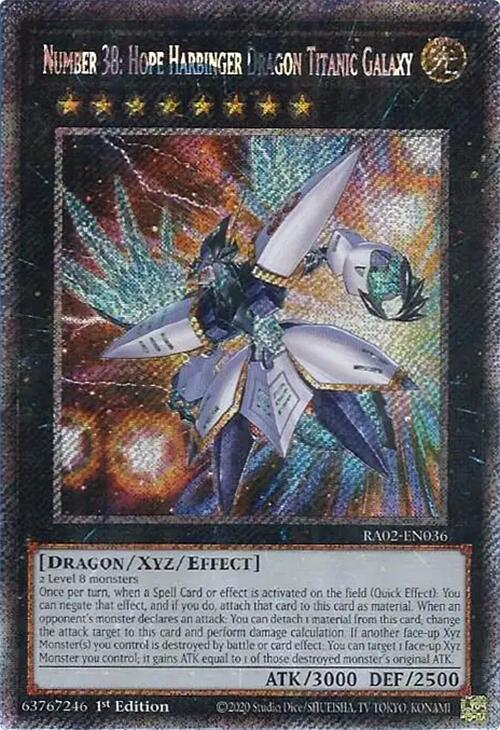 Number 38: Hope Harbinger Dragon Titanic Galaxy (Platinum Secret Rare) [RA02-EN036] Platinum Secret Rare