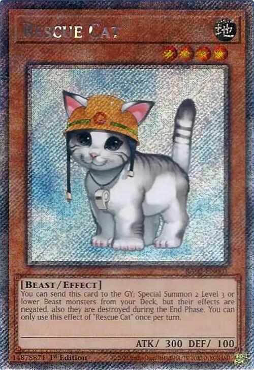 Rescue Cat (Platinum Secret Rare) [RA02-EN001] Platinum Secret Rare