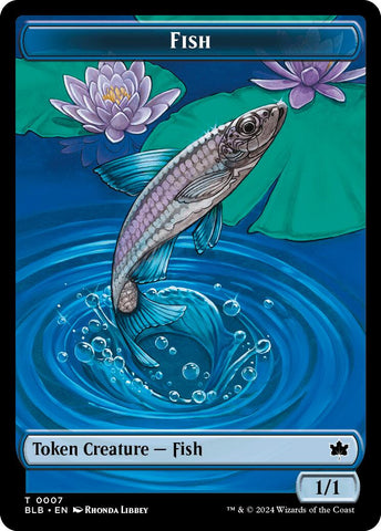 Bird (011) // Fish Double-Sided Token [Bloomburrow Commander Tokens]