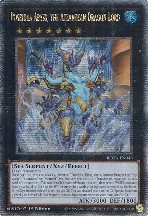 Poseidra Abyss, the Atlantean Dragon Lord (Quarter Century Secret Rare) [ROTA-EN043] Quarter Century Secret Rare