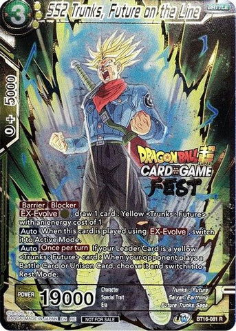 SS2 Trunks, Future on the Line (Card Game Fest 2022) (BT16-081) [Tournament Promotion Cards]