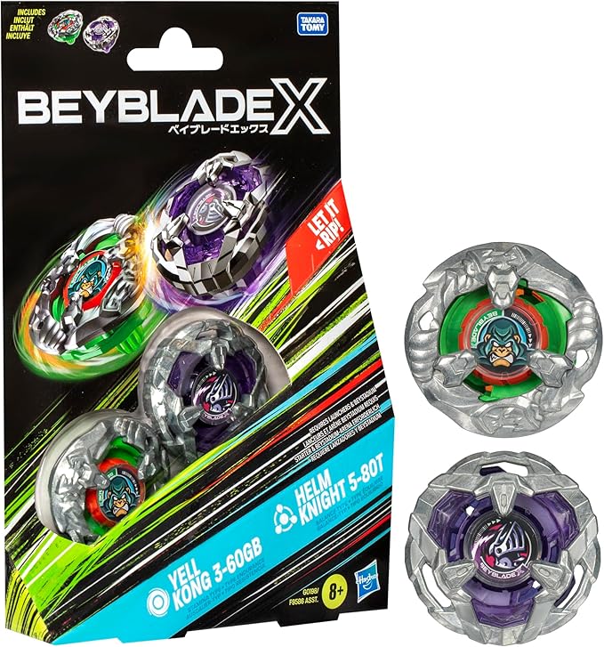 Beyblade X – Dual Pack Gen 4 Yell Kong 3-60GB and Helm Knight 5-80T