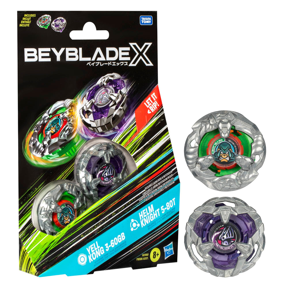 Beyblade X – Dual Pack Gen 4 Yell Kong 3-60GB and Helm Knight 5-80T