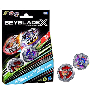 Beyblade X – Dual Pack Set – Beat Tyranno 4-70Q & Knife Shinobi 4-80HN