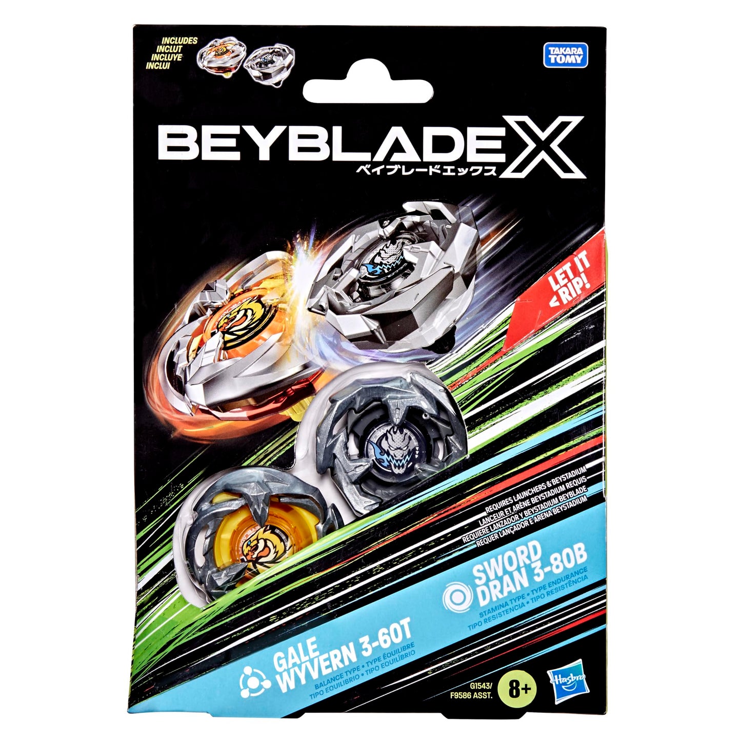 Beyblade X – Dual Pack Set – Gale Wyvern 3-60T & Sword Dran 3-80B
