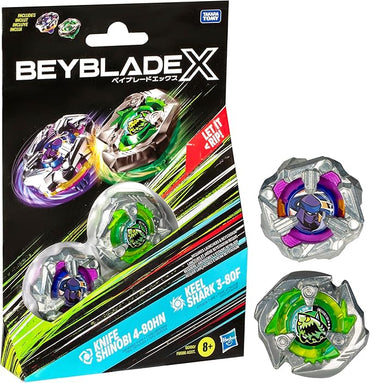 Beyblade X - Dual Pack – Knife Shinobi 4-80HN and Keel Shark 3-80F