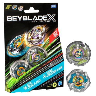 Beyblade X - Dual Pack – Bite Croc 3-60LF and Sting Unicorn 4-60P