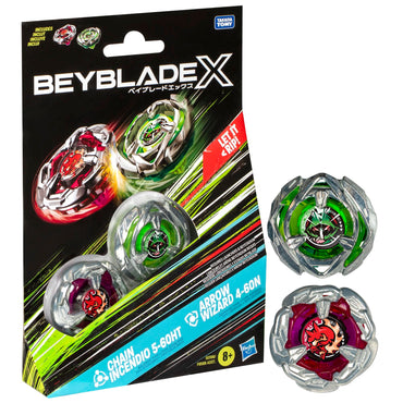 Beyblade X – Gen 4 Dual Pack 2 – Chain Incendio 5-60HT & Arrow Wizard 4-60N