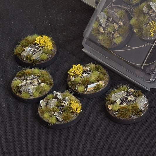 Highland Bases Round 40mm (x5) - Battlefield Ready - Gamers Grass