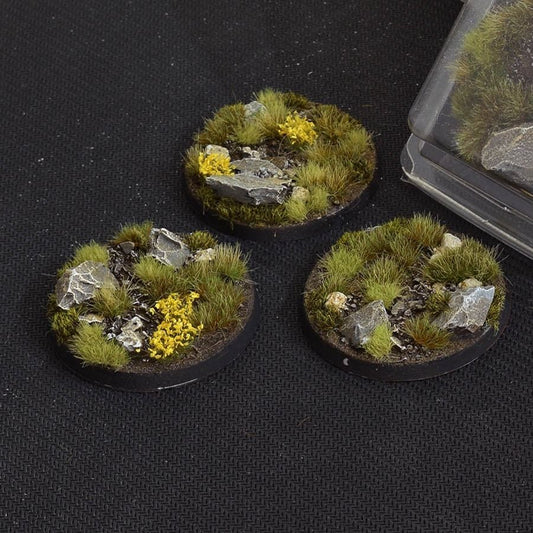 Highland Bases Round 50mm (x3) - Battlefield Ready - Gamers Grass