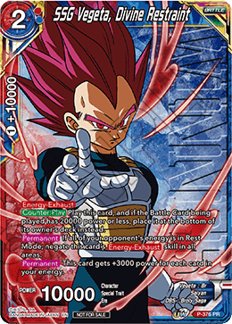 SSG Vegeta, Divine Restraint (Unison Warrior Series Boost Tournament Pack Vol. 7 - Winner) (P-376) [Tournament Promotion Cards]