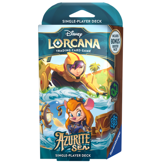 Disney Lorcana: Azurite Sea Starter Deck - Emerald & Sapphire (Go Go Tomago & Gadget Hackwrench)