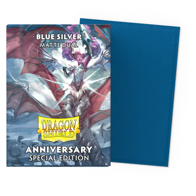 Dragon Shield – Standard size – Dual Matte Art Sleeves – Blue Silver (100)