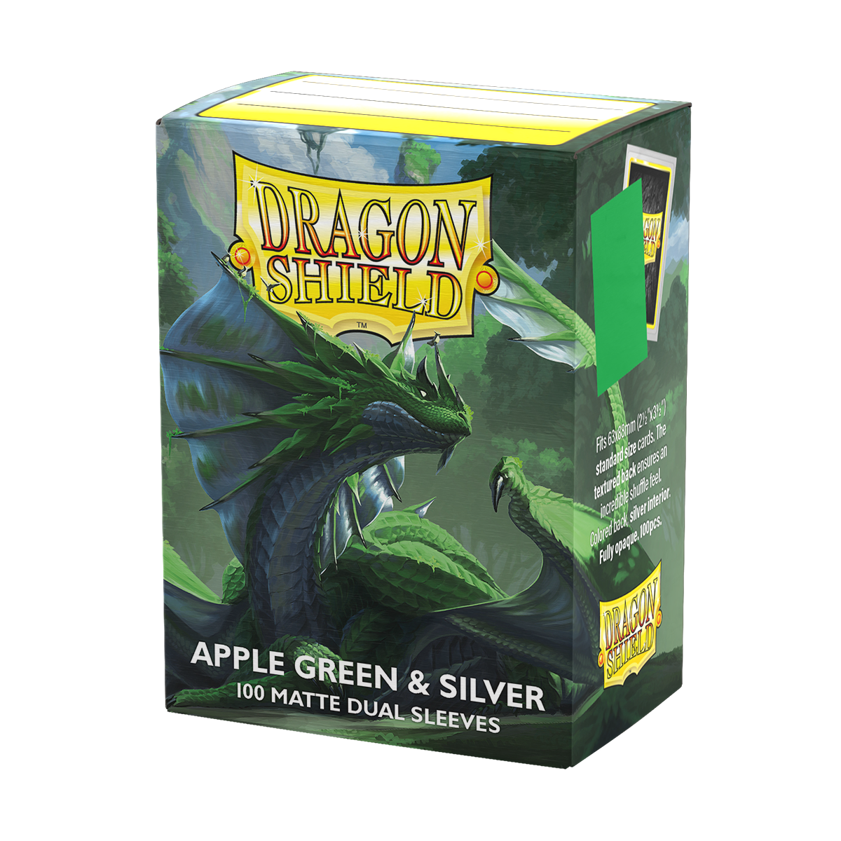Dragon Shield – Standard size – Dual Matte – Apple Green & Silver (100)
