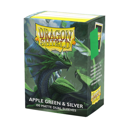 Dragon Shield – Standard size – Dual Matte – Apple Green & Silver (100)