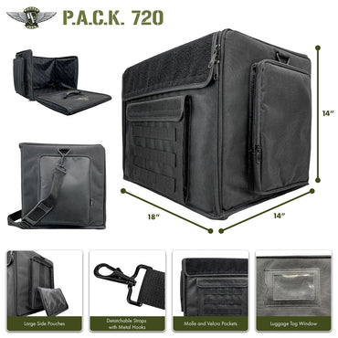 (720) P.A.C.K. 720 Molle with Magna Rack Sliders Load Out (Black) Battle Foam