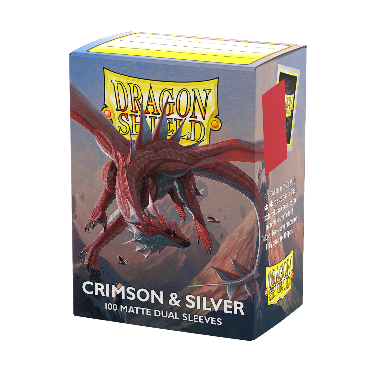 Dragon Shield – Standard size – Dual Matte – Crimson & Silver (100)
