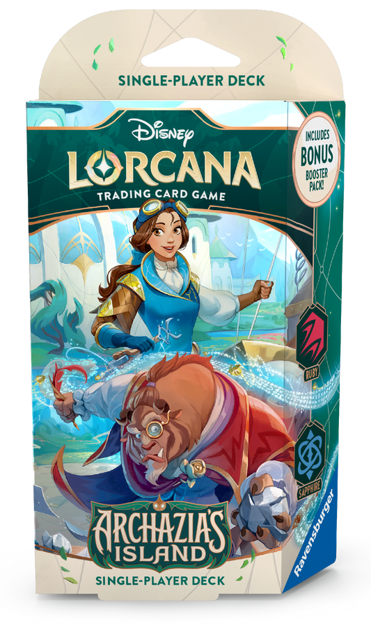 Disney Lorcana Trading Card Game - Starter Deck Ruby & Sapphire (Belle & Beast) Set 7 Archazia's Island