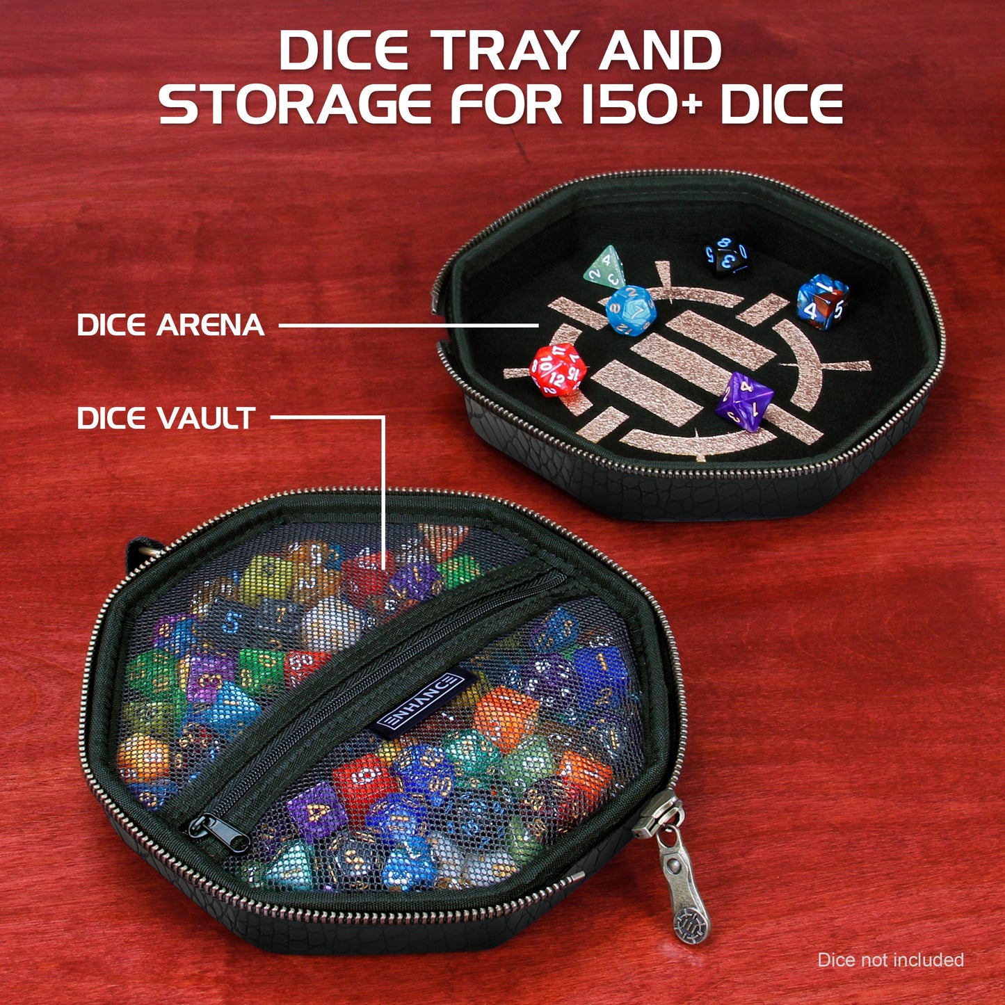 ENHANCE DnD Dice Tray and Dice Case – Collector’s Edition 150 (Dragon Black)