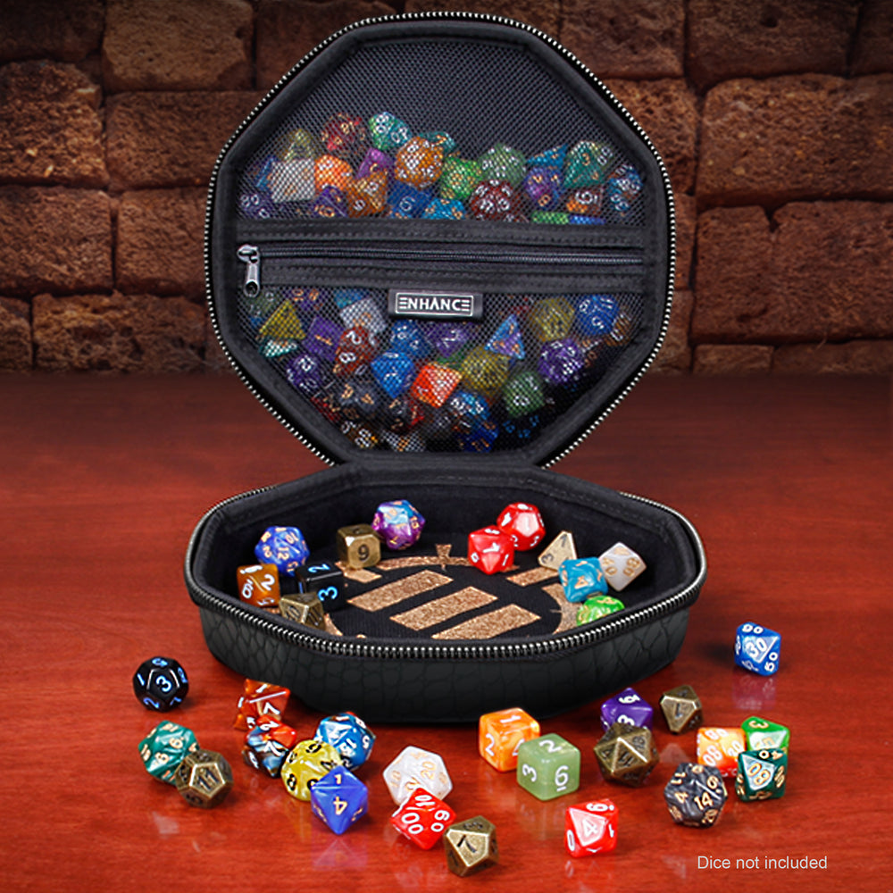 ENHANCE DnD Dice Tray and Dice Case – Collector’s Edition 150 (Dragon Black)
