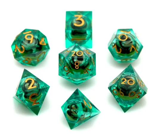 Dragon Rolling Eyes Dice Set Green